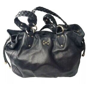Michael Kors Woodside Large Satchel Leather Handbag  Black Retail $378